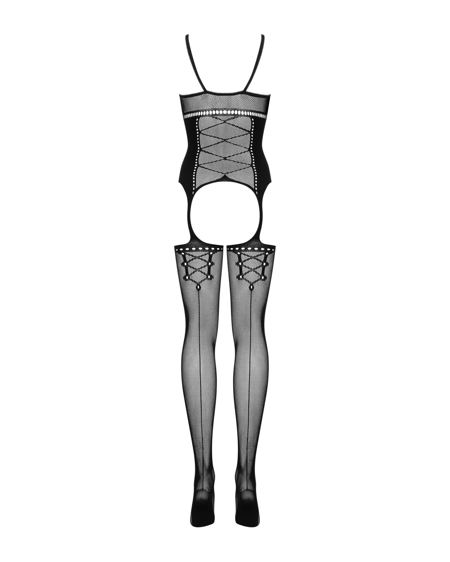 Бодистокинг Obsessive Bodystocking G314 S/M/L, имитация корсета и корсетной шнуровки