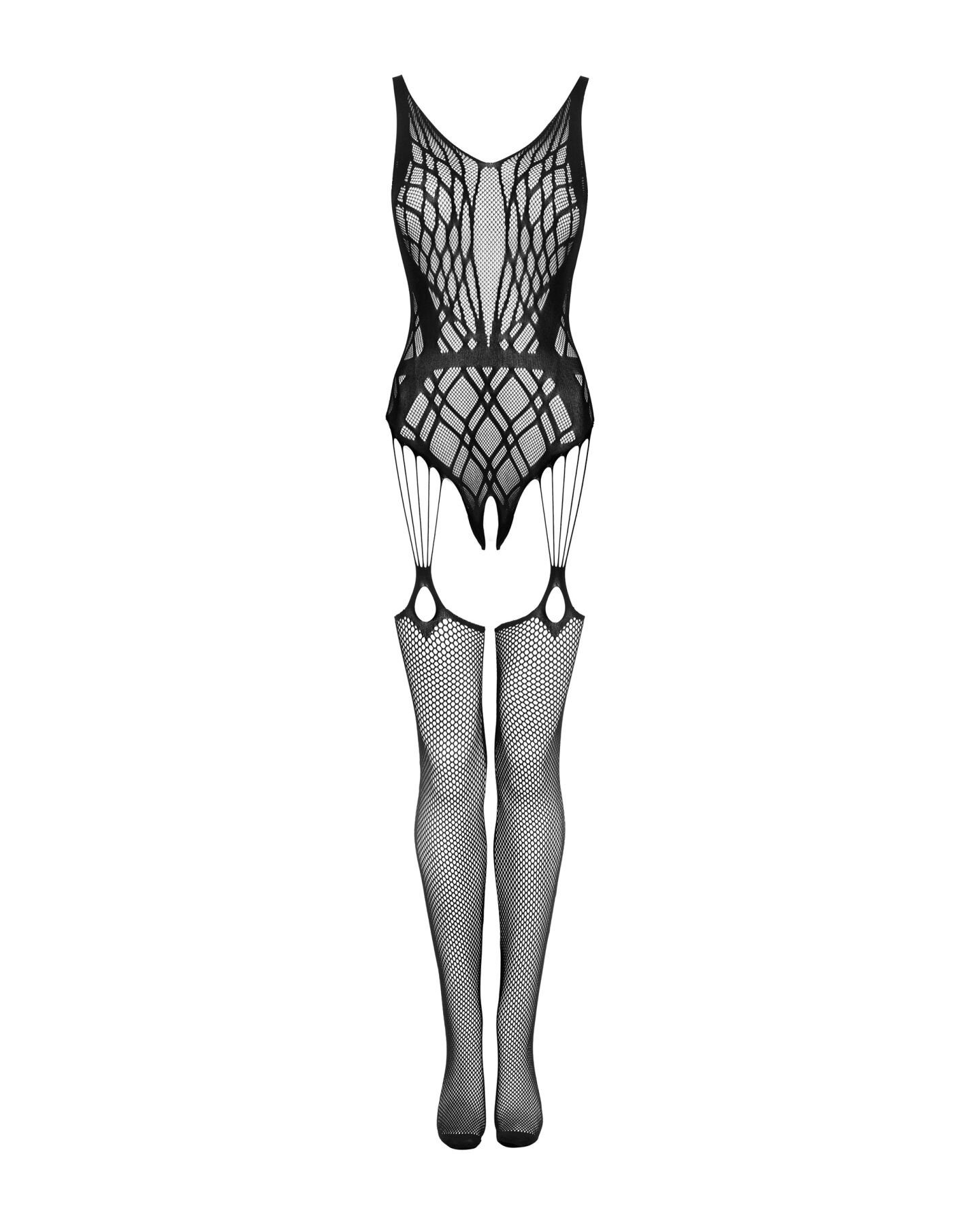 Бодистокинг Obsessive Bodystocking G324 S/M/L black, силуэтный рисунок