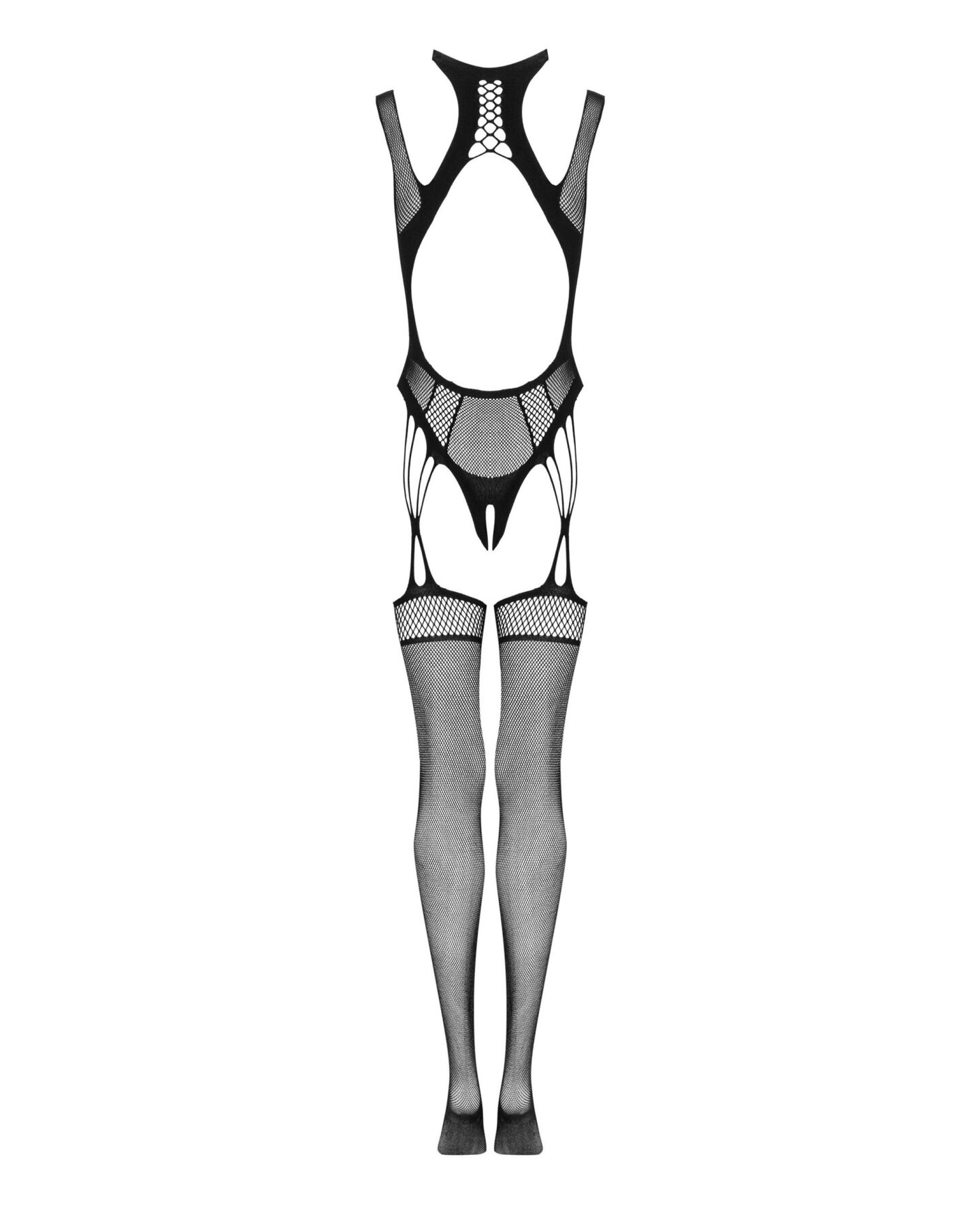 Ажурный бодистокинг с отверстиями Obsessive Bodystocking G327 black S/M/L, черный, комбинезон, с дос