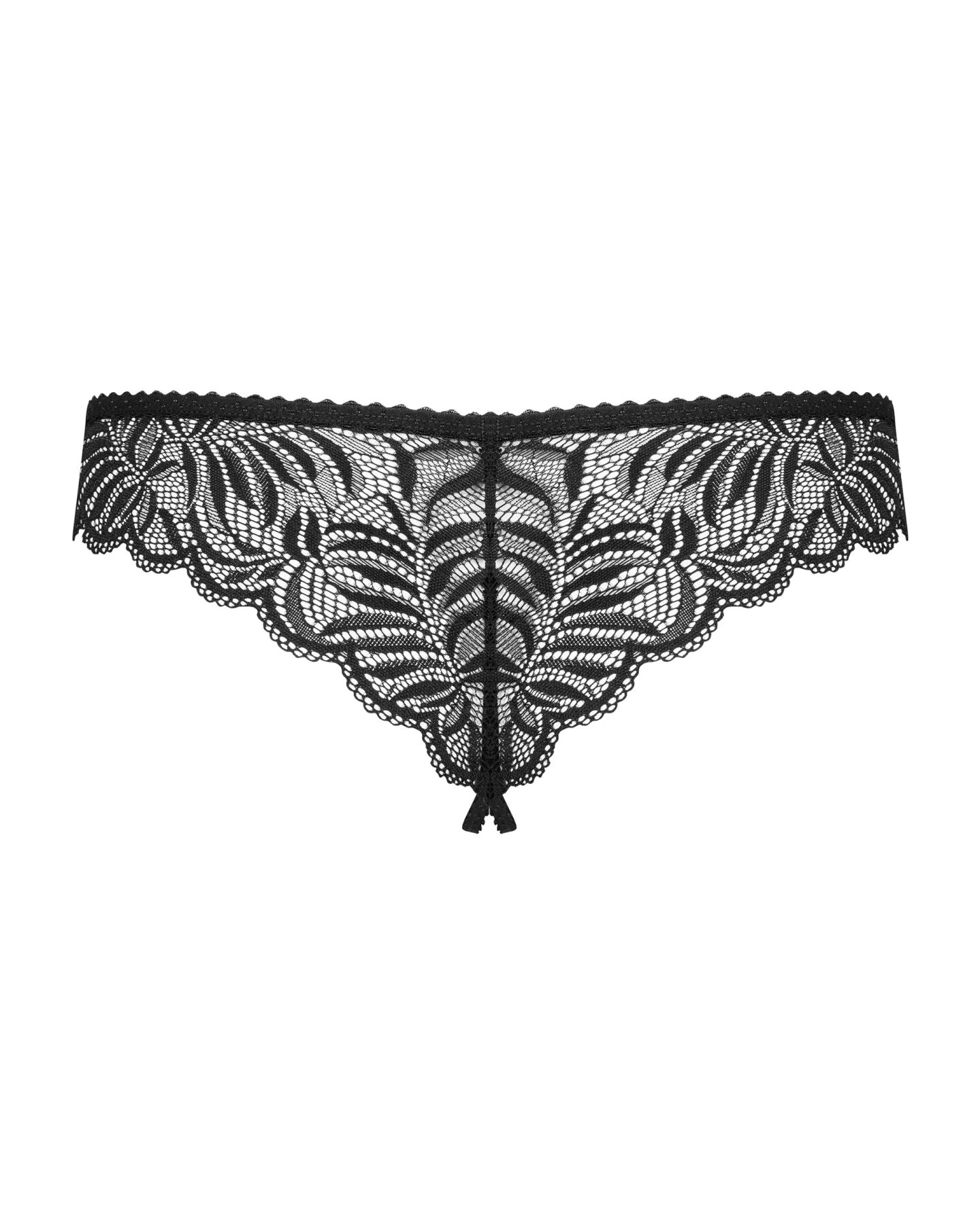 Кружевные танга с доступом Obsessive Contica crothchles thong S/M, черные