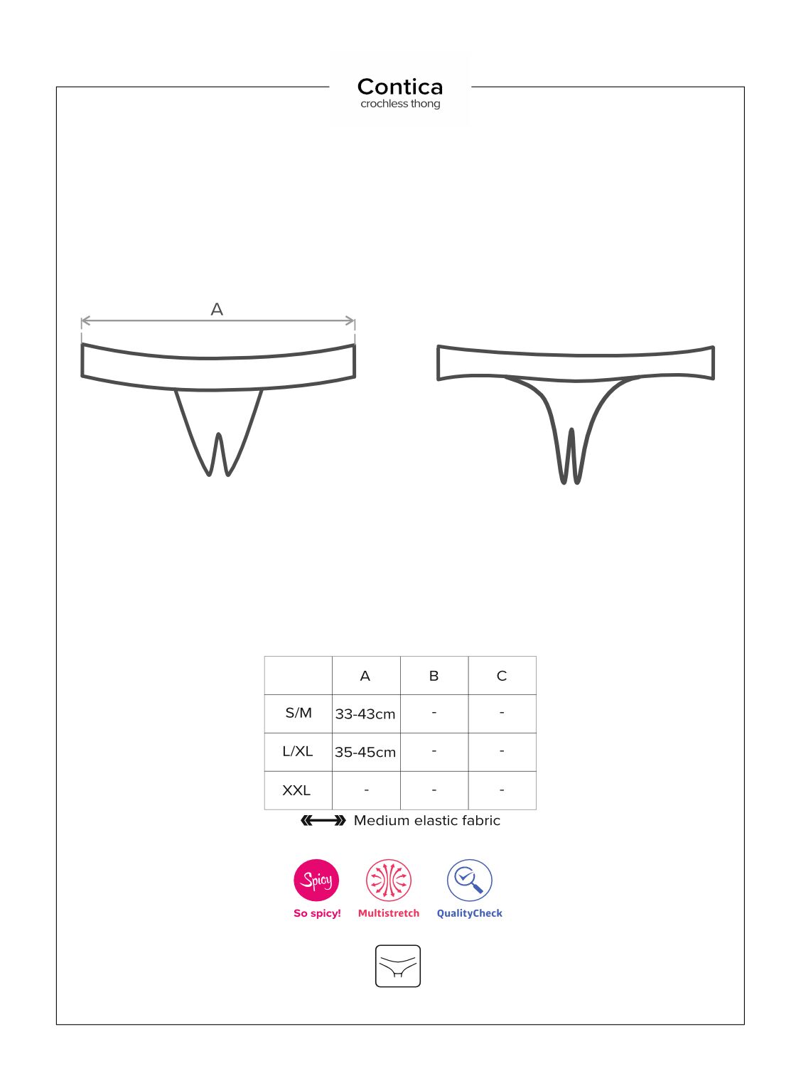 Кружевные танга с доступом Obsessive Contica crothchles thong L/XL, черные