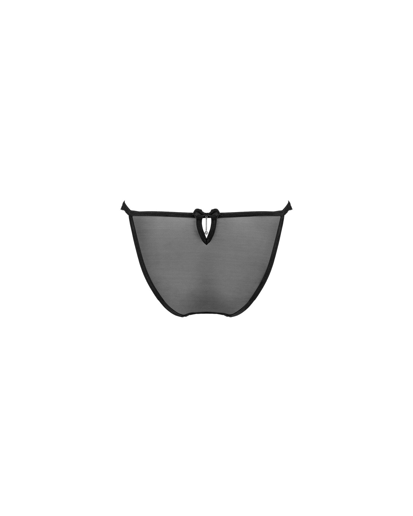 Полупрозрачные трусики с подвеской Obsessive Ivannes panties black S/M, черные