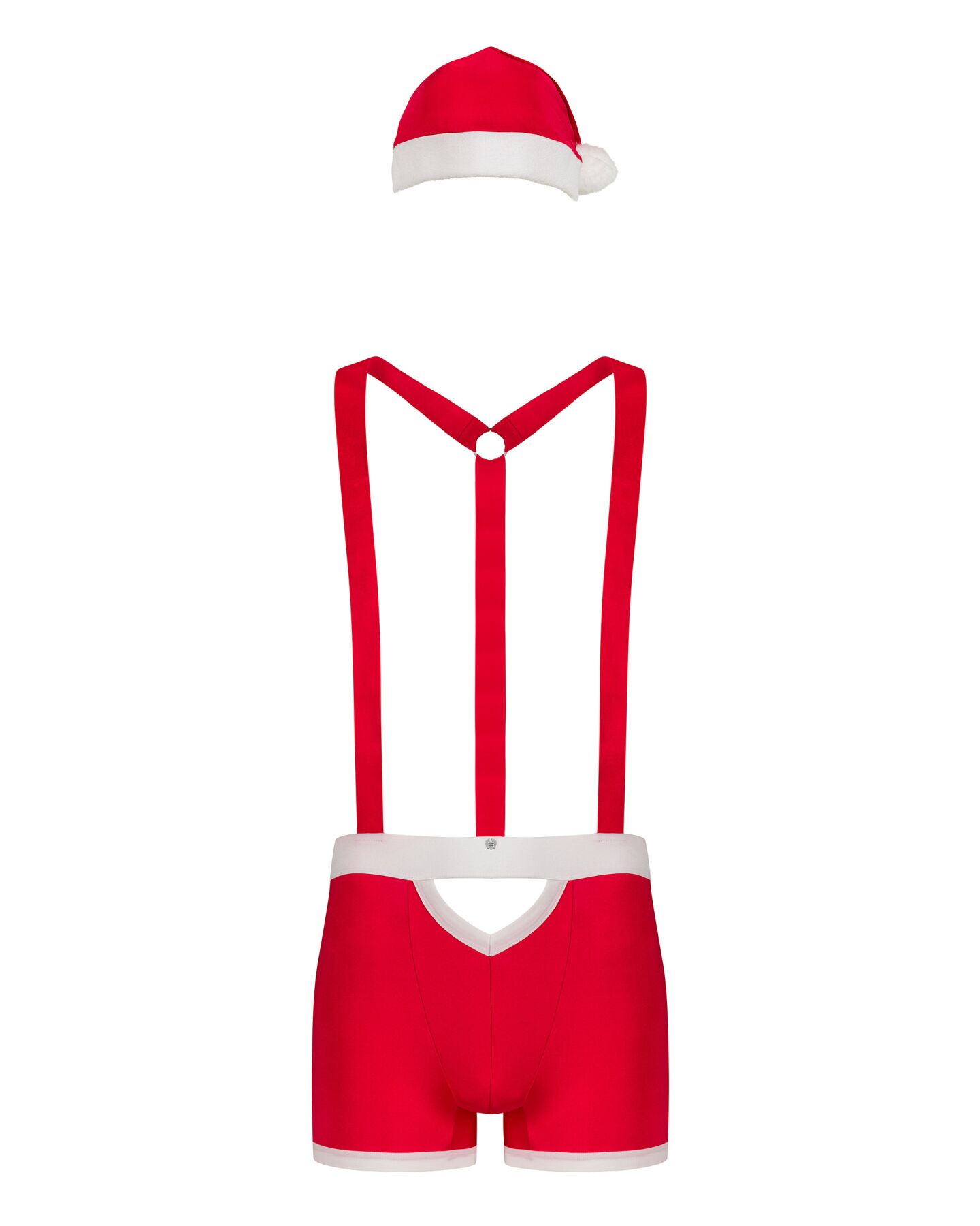 Мужской эротический костюм Санта-Клауса Obsessive Mr Claus L/XL, боксеры на подтяжках, шапочка с пом