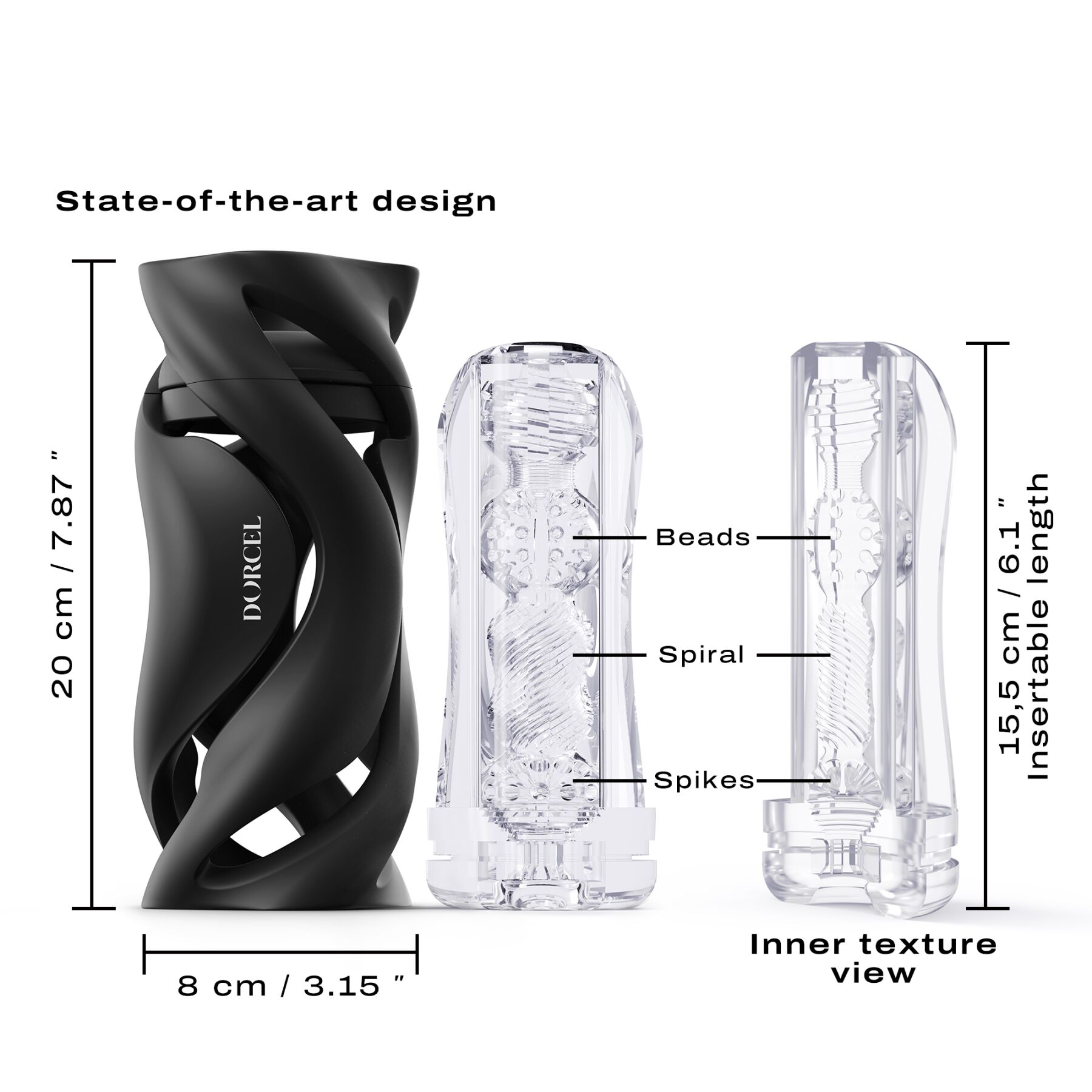 Мастурбатор Dorcel DEEP BLOW BLACK, двойное использование