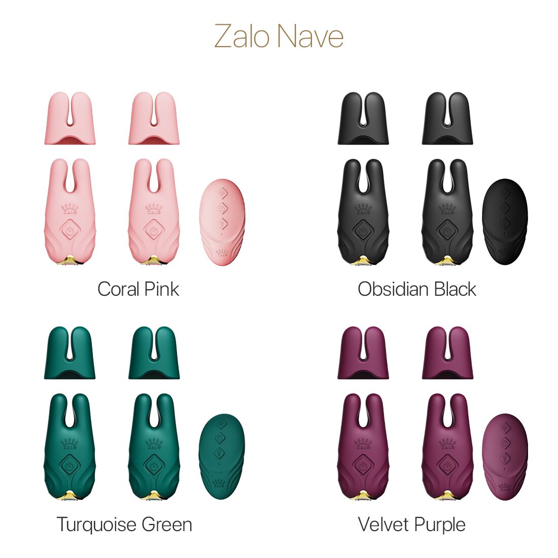 Смартвибратор для груди Zalo - Nave Turquoise Green, пульт ДУ, работа через приложение