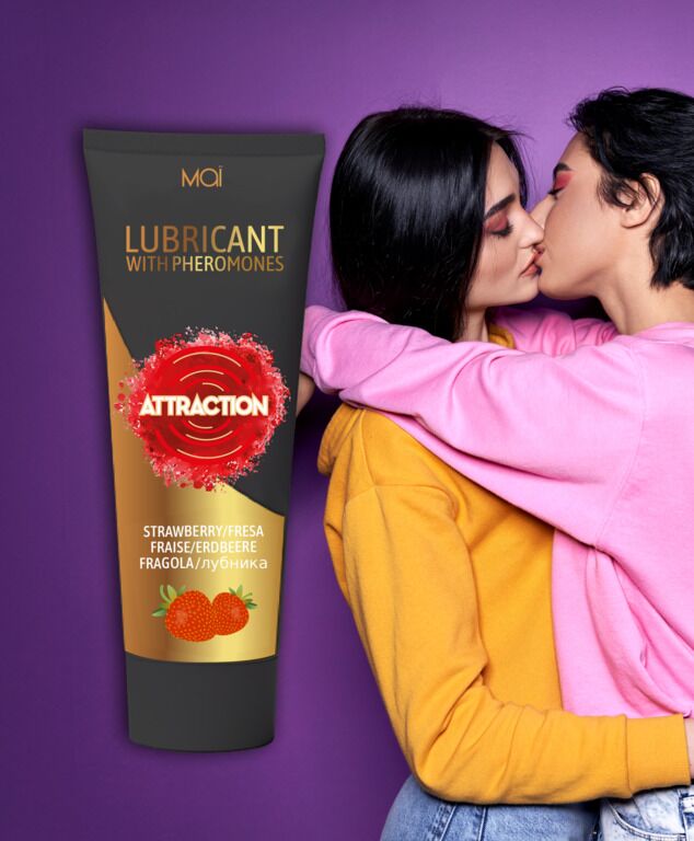 Смазка на водной основе с феромонами MAI ATTRACTION STRAWBERRY (100 мл)