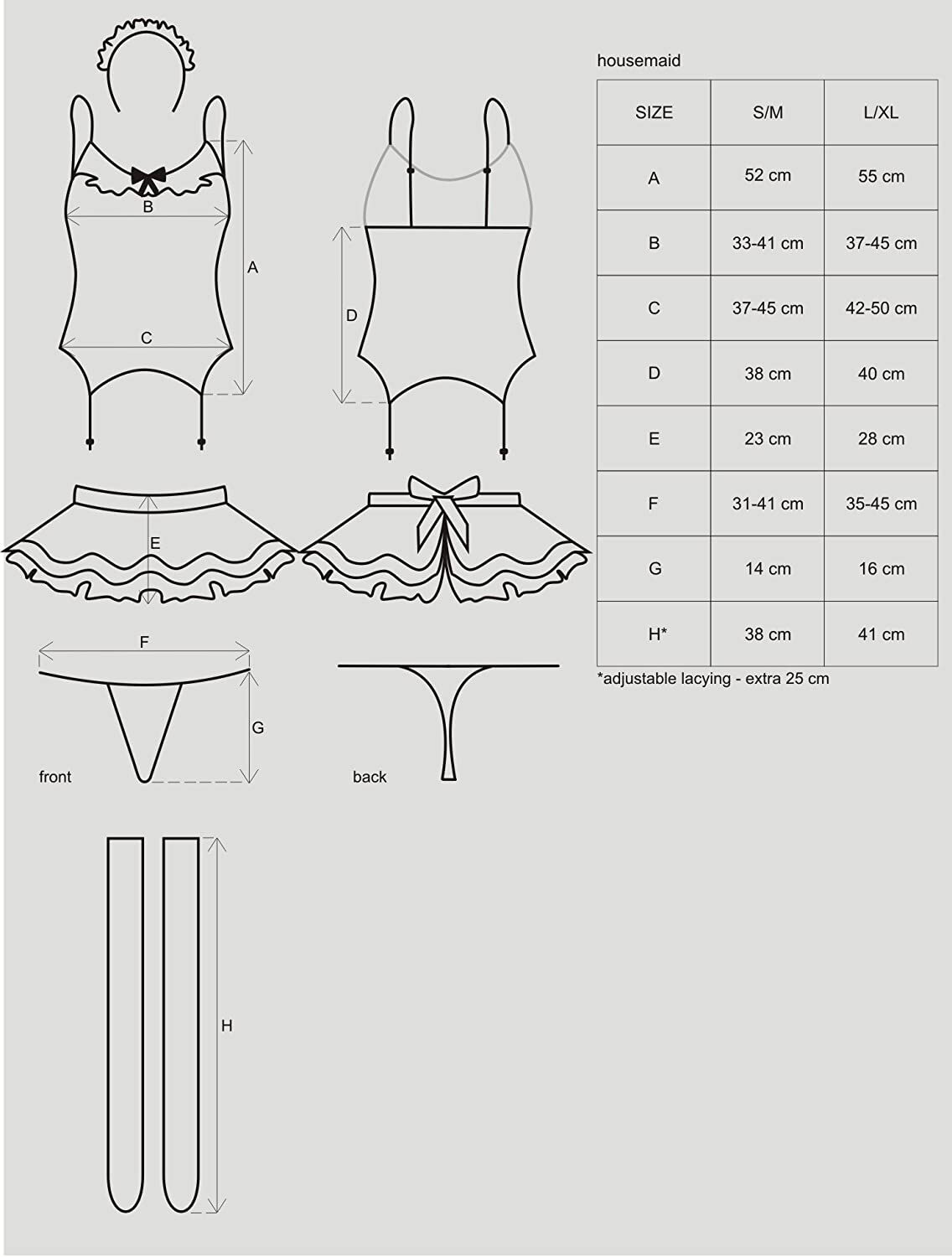 Obsessive Housemaid 5 pcs costume S/M