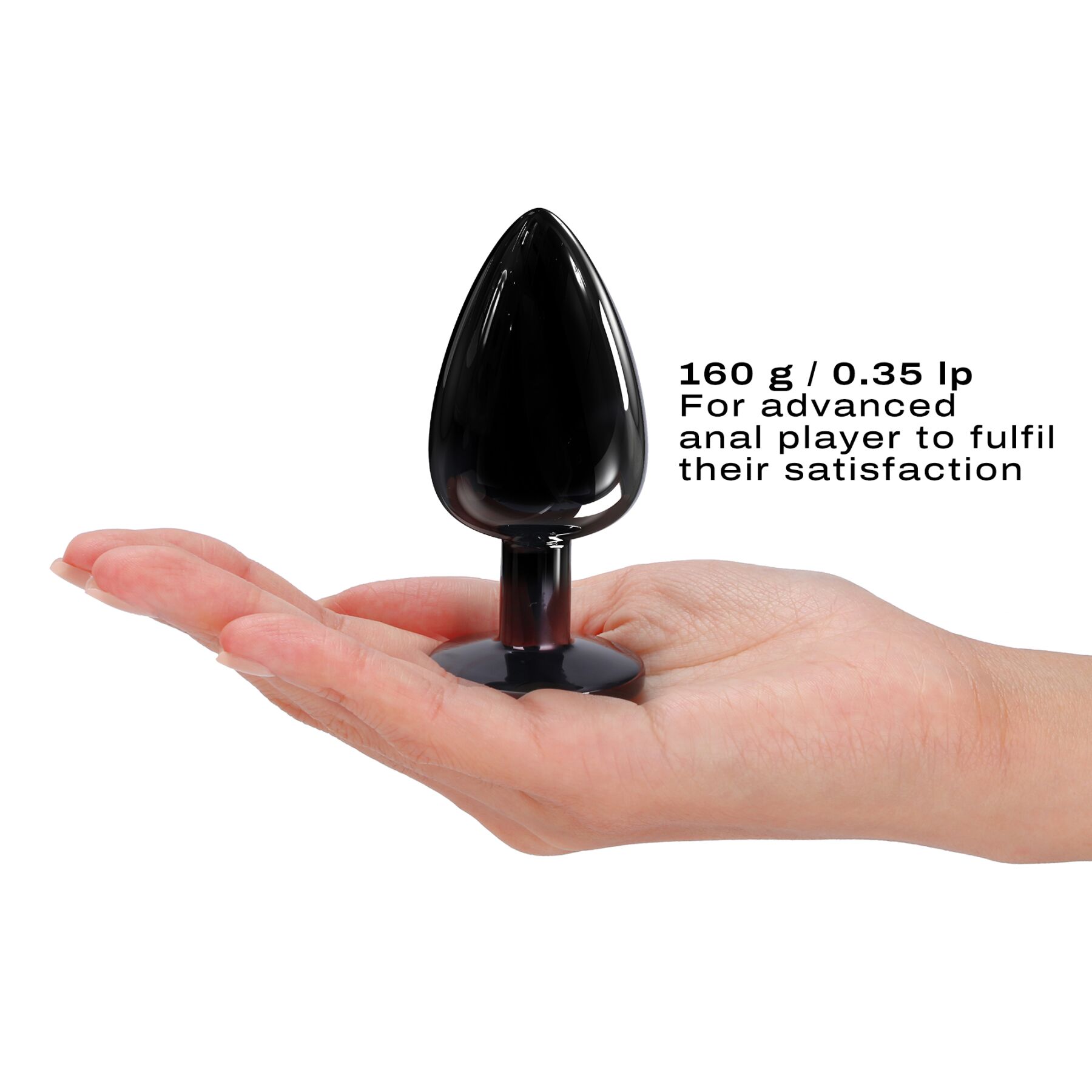 Металлическая анальная пробка с украшением в виде кристалла Dorcel - Diamond Plug BLACK L