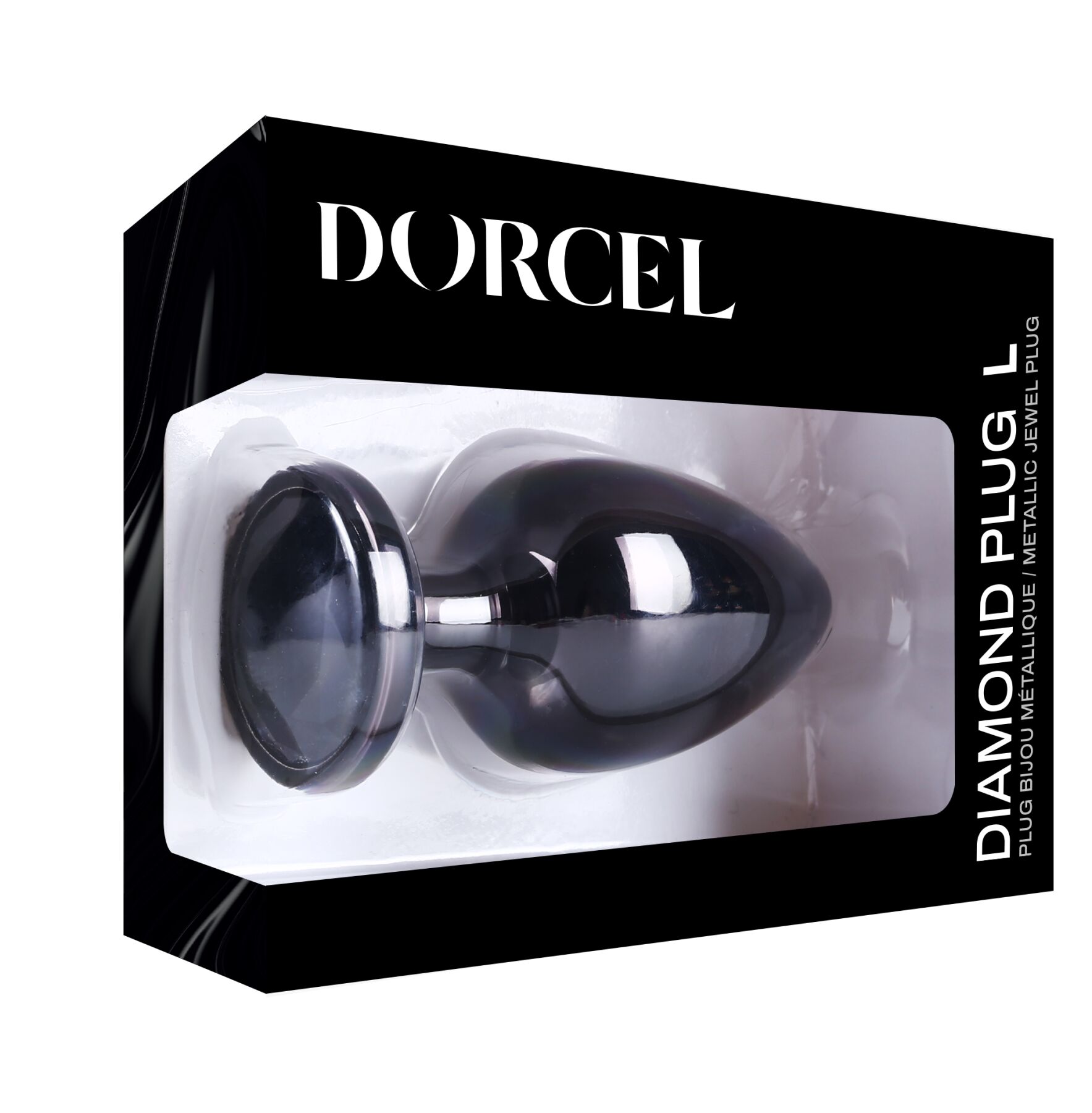 Металлическая анальная пробка с украшением в виде кристалла Dorcel - Diamond Plug BLACK L