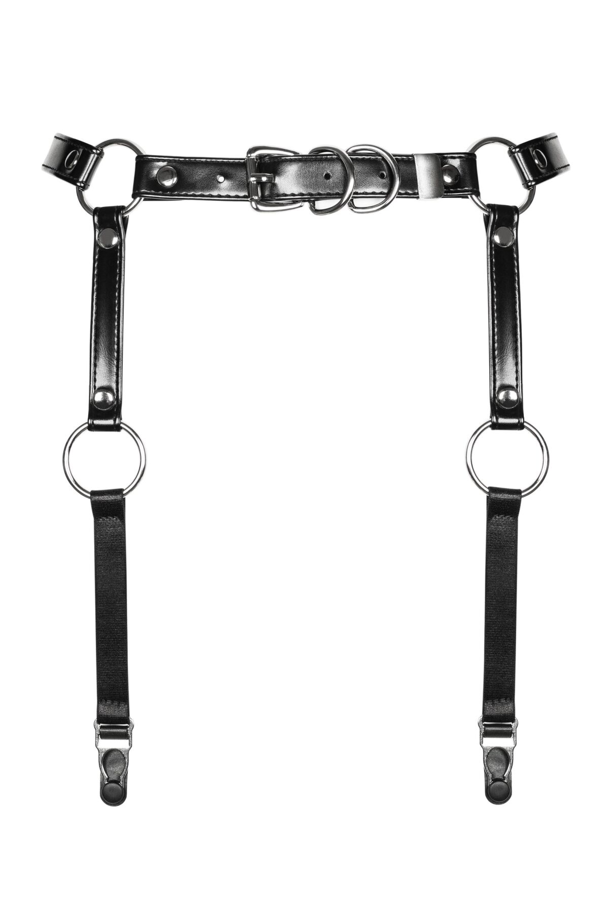 Гартеры Obsessive A741 garter belt black O/S, искусственная кожа