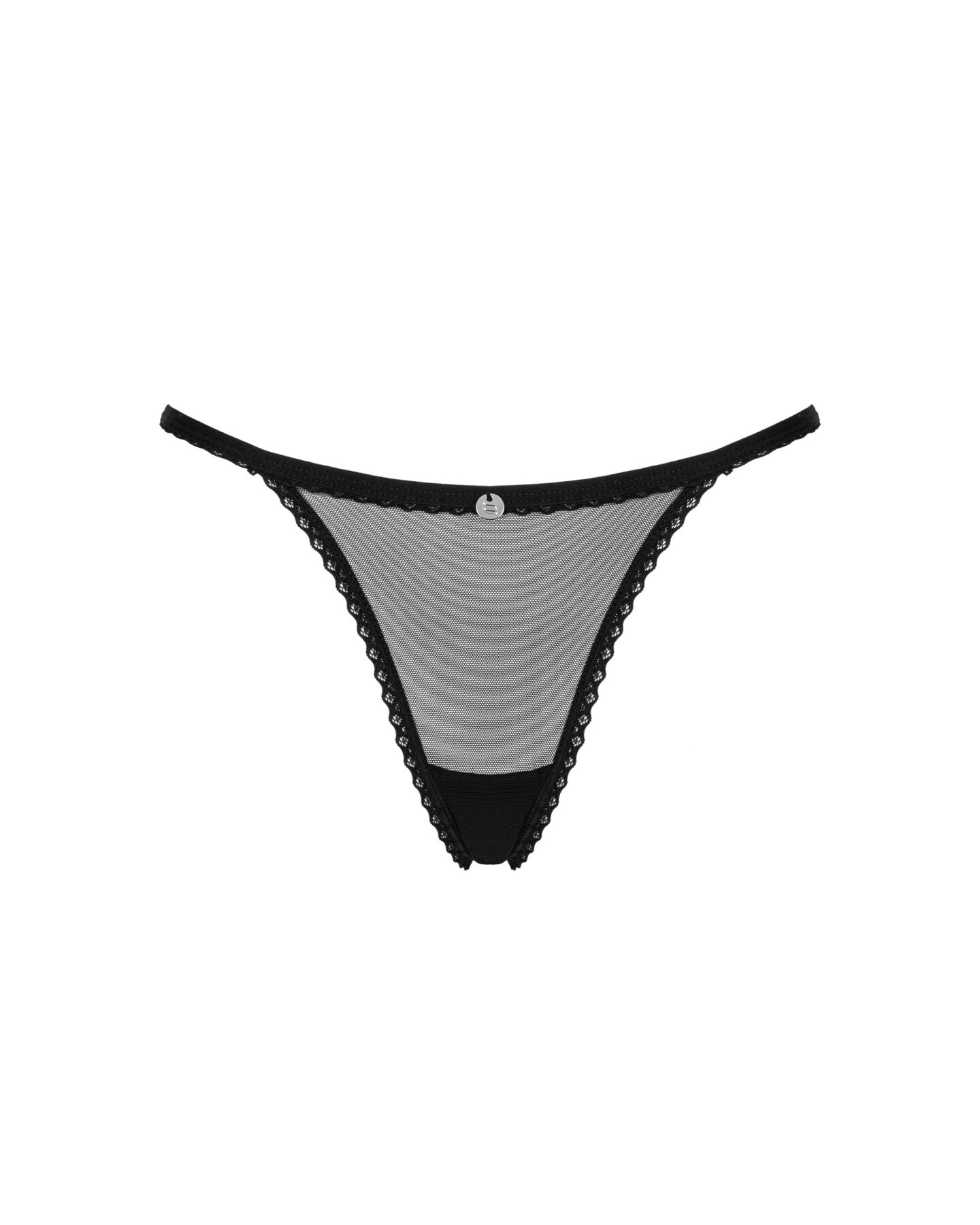 Прозрачные стринги с кружевом Obsessive Celia Noir thong M/L