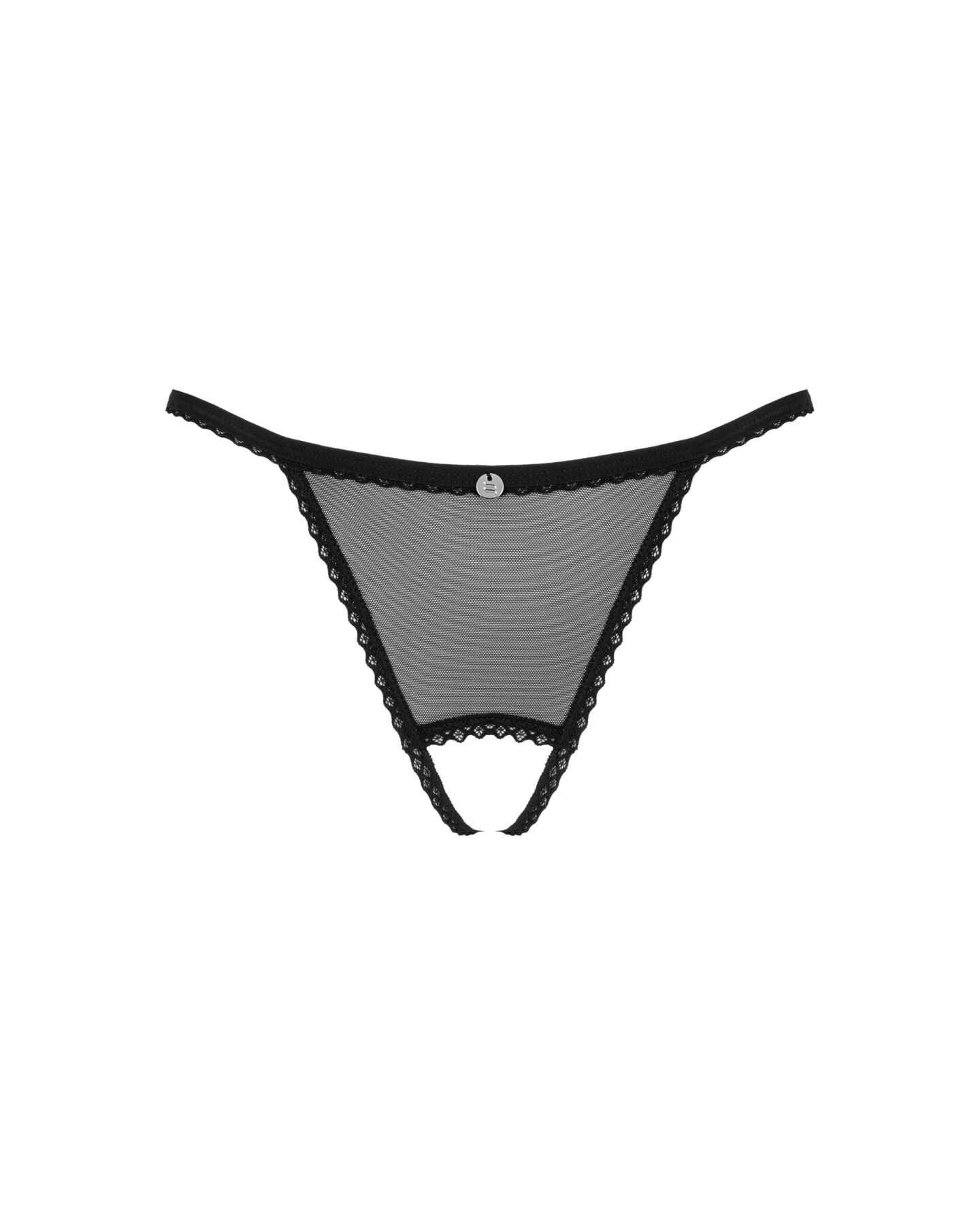Прозрачные стринги с доступом Obsessive Celia Noir crotchless thong XL/2XL
