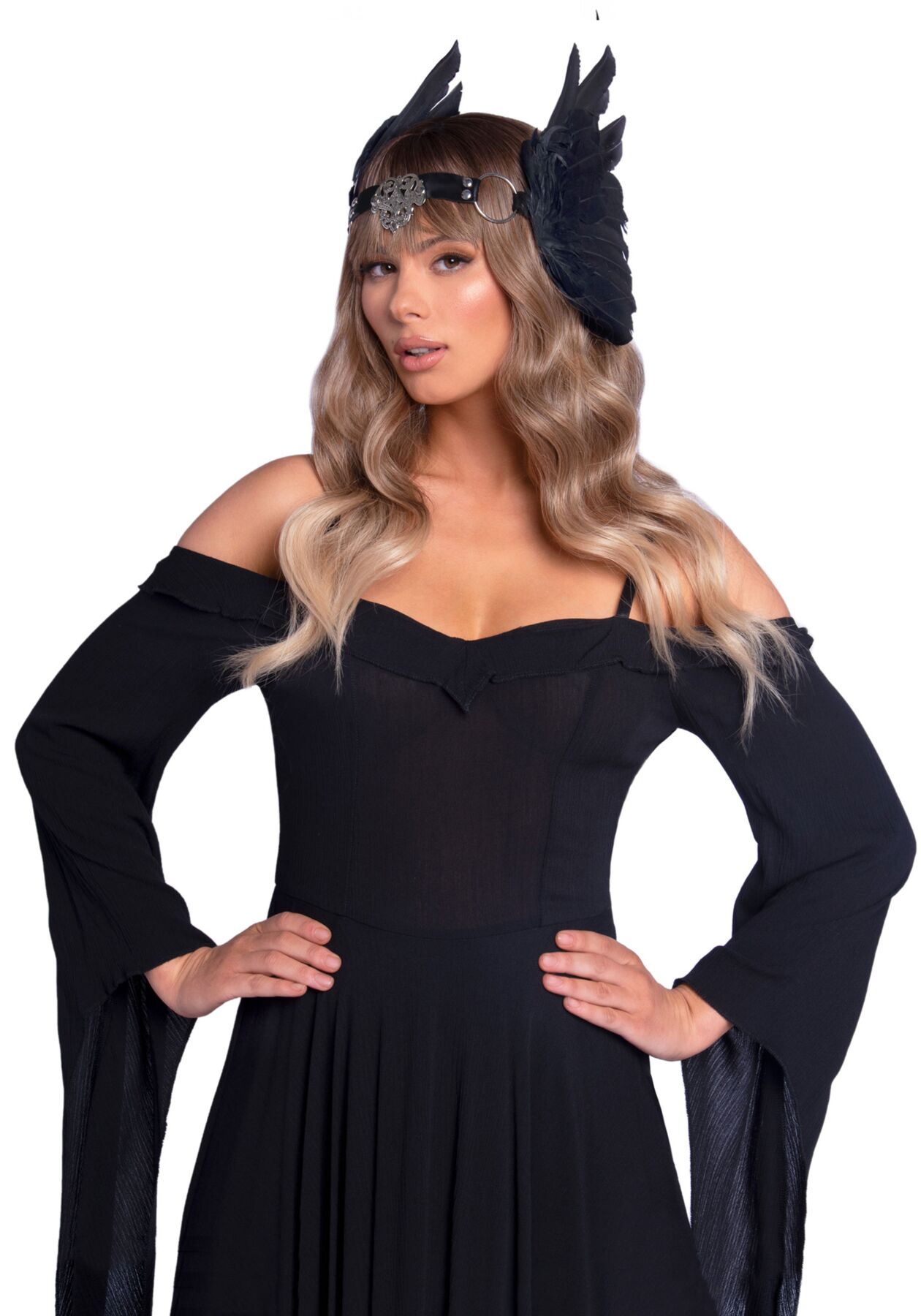 Leg Avenue Feather headband Black