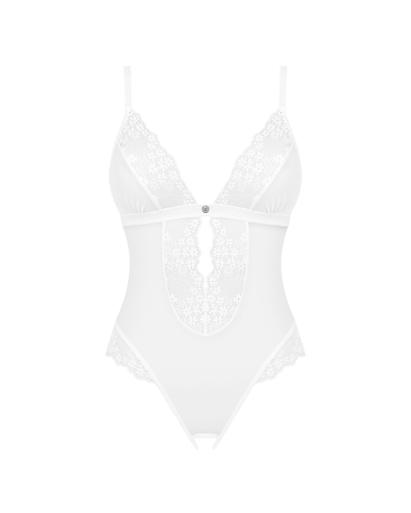 Эротическое полупрозрачное боди Obsessive Heavenlly crotchless teddy XS/S, с доступом