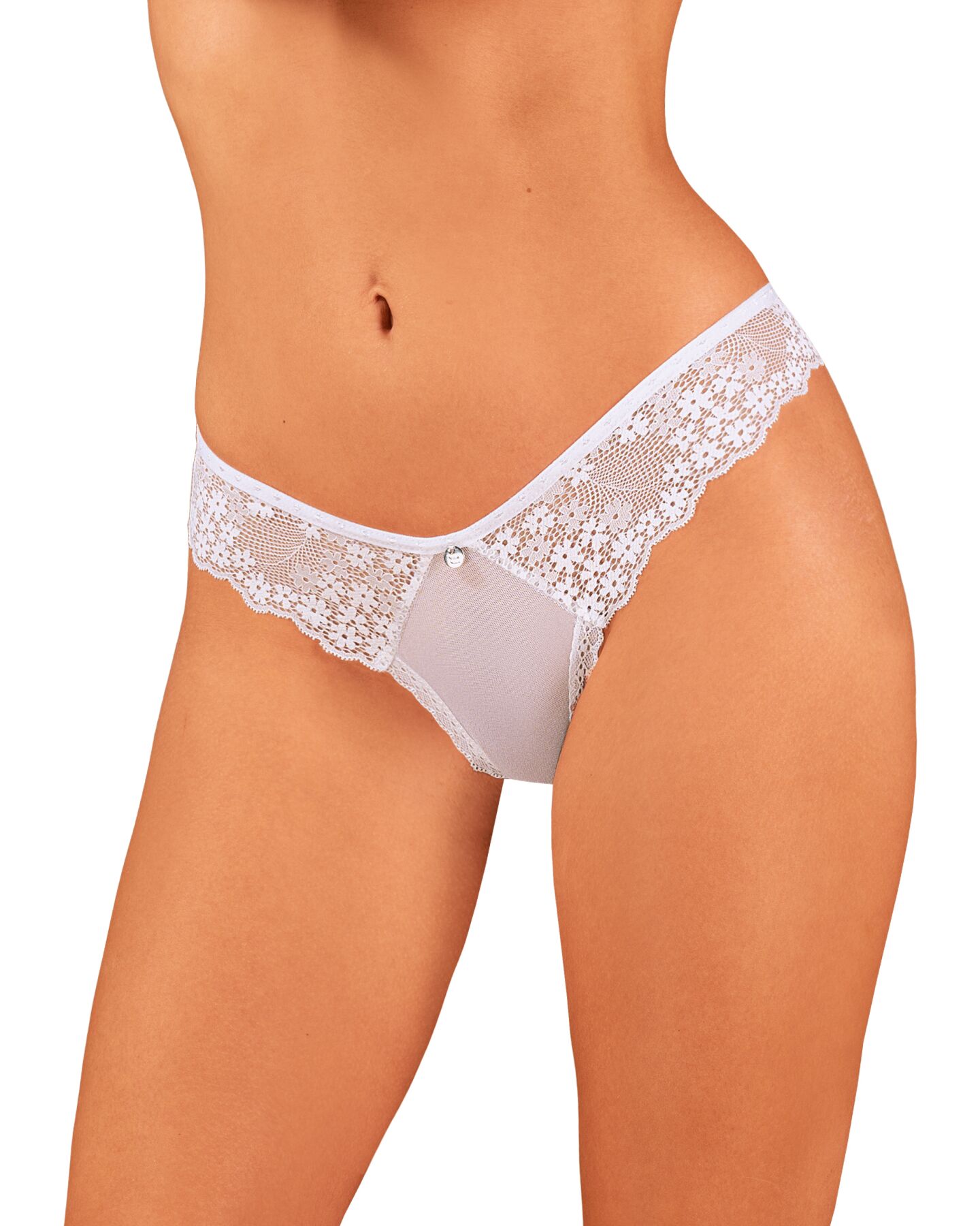 Полупрозрачные трусики Obsessive Heavenlly panties XS/S, открытые ягодицы