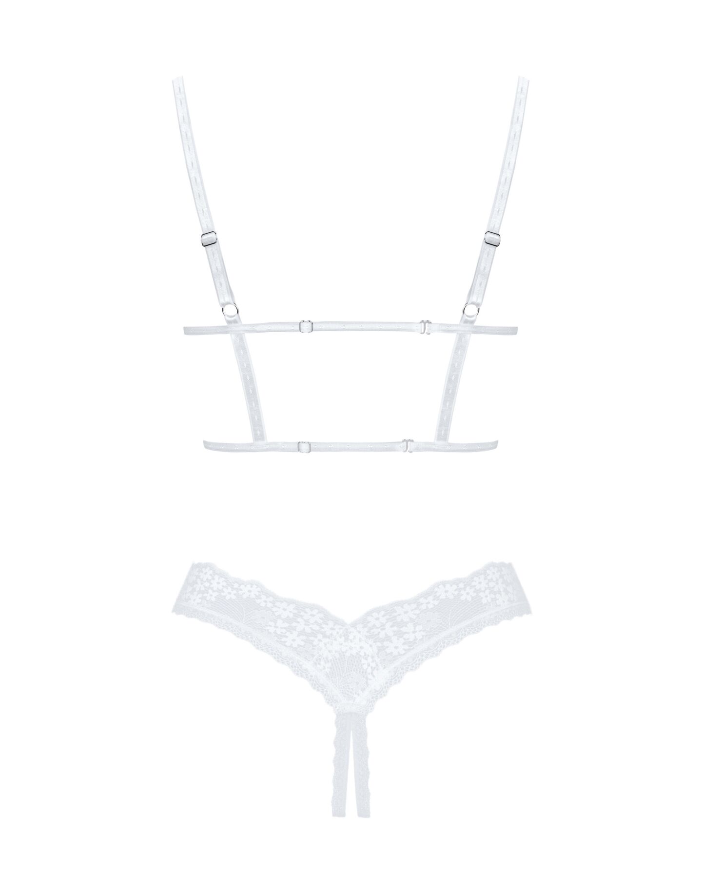 Эротический комплект Obsessive Heavenlly 2-pcs cupless set XS/S, открытая грудь, с доступом