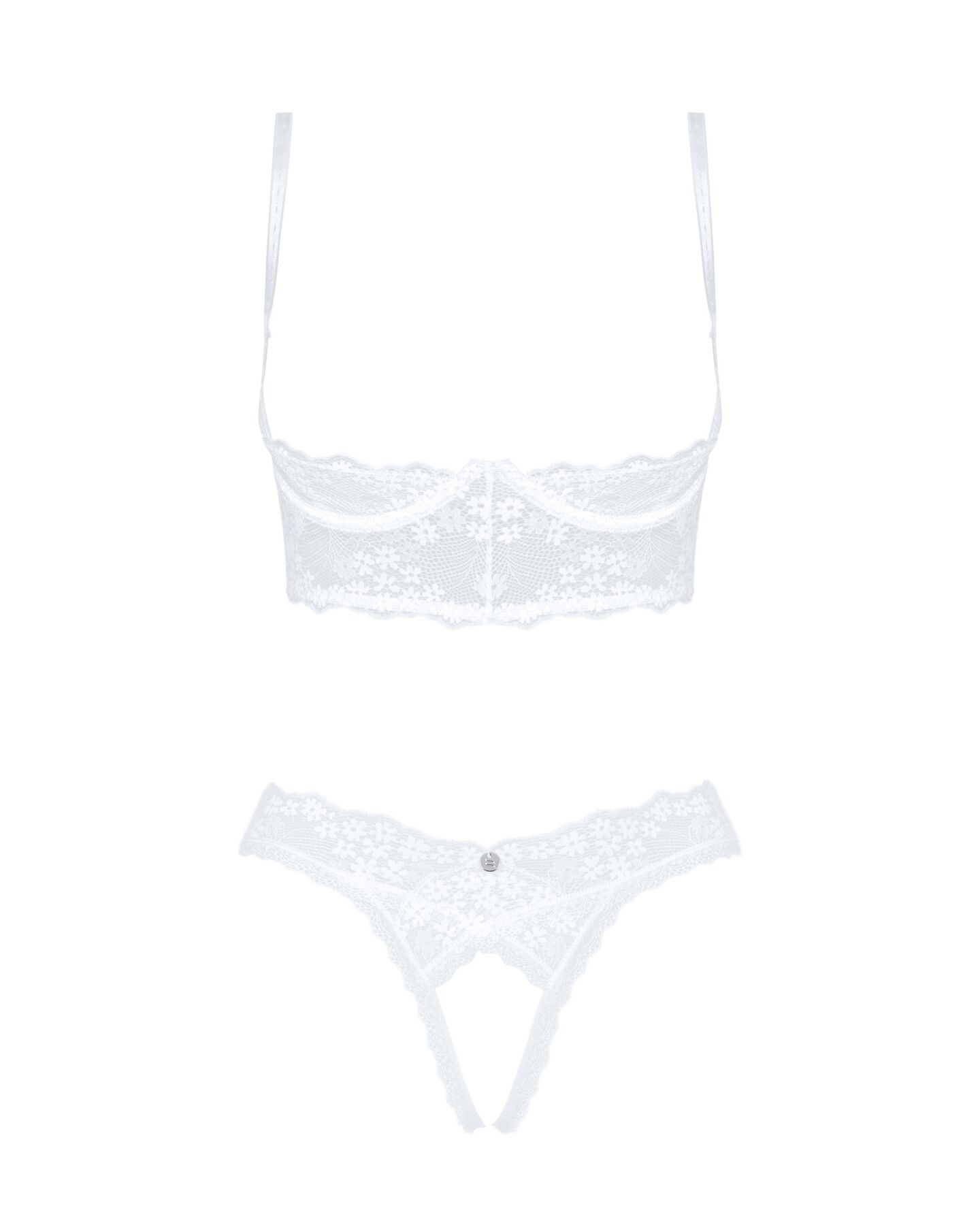 Эротический комплект Obsessive Heavenlly 2-pcs cupless set M/L, открытая грудь, с доступом