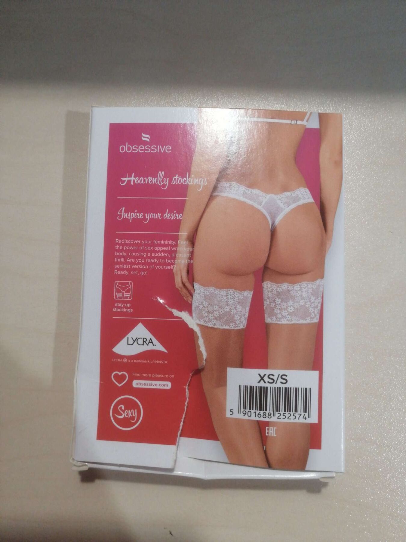 Чулки Obsessive Heavenlly stockings XS/S, широкая резинка