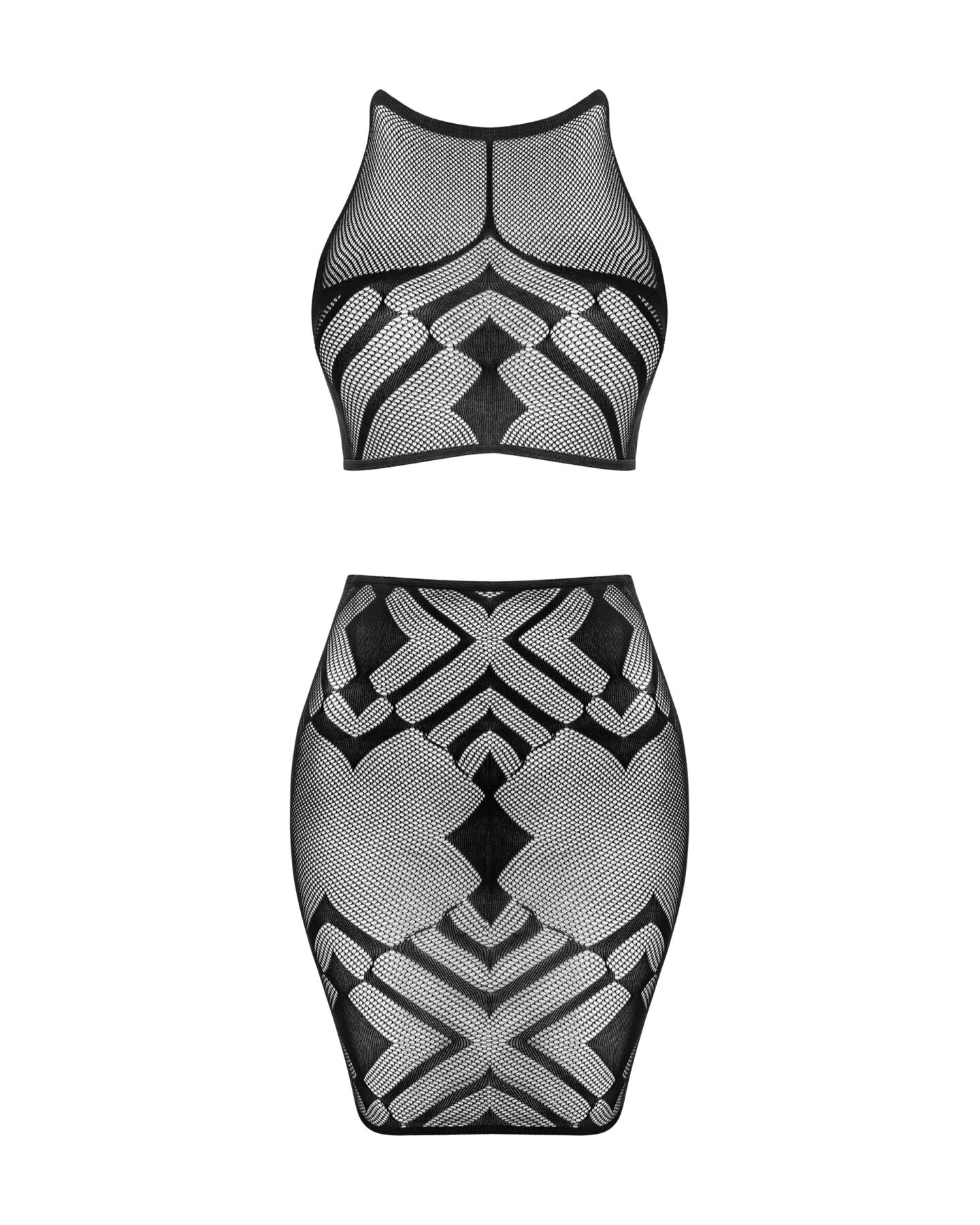 Эротичный полупрозрачный комплект Obsessive K101 top & skirt S/M/L, топ, юбка